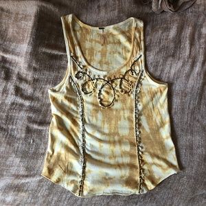 FINAL SALE NWOT Free People Shibori Tie Dye Beaded Tank XS